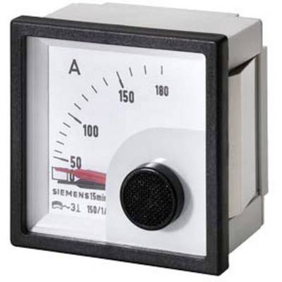 Analoger Amperemeter mit schwarzem Gehäuse, zeigt etwa 50 Ampere. Skala reicht von 0 bis 180 Ampere. Herstellername sichtbar.
