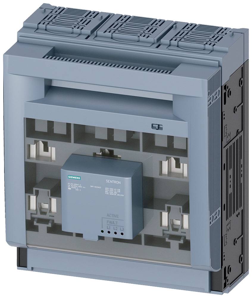 Ein elektrischer Schalterkasten mit Siemens-Logo, zeigt einen Schalter und interne Mechanismen, geeignet für industrielle Anwendungen.