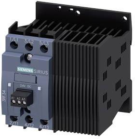 Ein elektronisches Schaltgerät von Siemens, Modell "SIRIUS", mit mehreren Anschlussklemmen und einem schwarzen Kühlkörper.