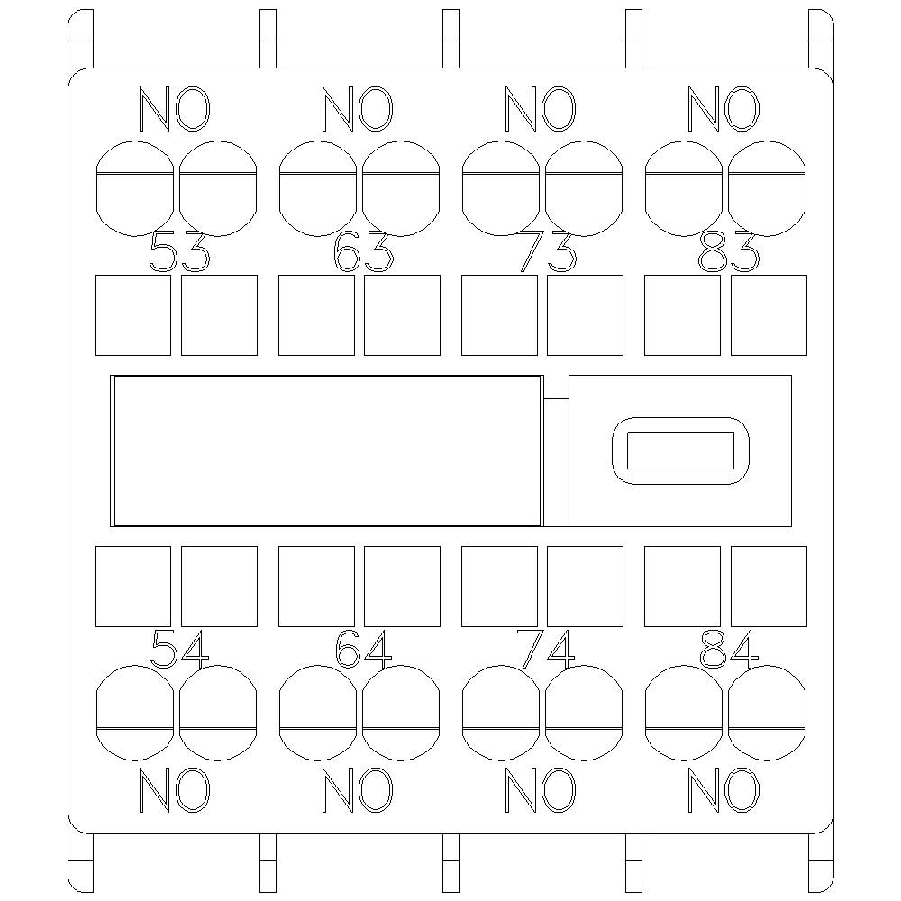 Schaltschema mit vertikaler und horizontaler Anordnung von nummerierten Kreisen und Rechtecken, teilweise mit 'NO' markiert.