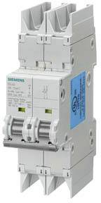 Ein zweipoliger Sicherungsautomat der Marke Siemens. Entwickelt für den Schutz elektrischer Schaltkreise vor Überlast und Kurzschluss.