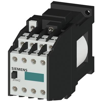 Schwarzer Siemens-Schütz Typ 3TH42 mit mehreren Schraubanschlüssen und seitlichem Aufkleber, typischerweise für elektrische Steuerungen.