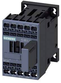 Ein elektrisches Contactor-Gerät der Marke Siemens, Modell Sirius. Es zeigt mehrere Anschlüsse und eine manuelle Bedieneinheit.