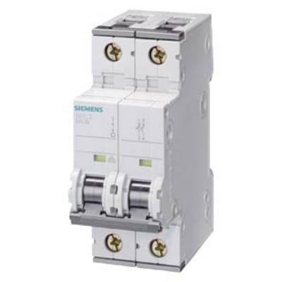 Ein Siemens-Leitungsschutzschalter mit zwei Schaltknöpfen und vier Anschlusspunkten. Verwendet zur Unterbrechung von Stromkreisen.