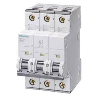 Dreipoliger Leitungsschutzschalter von Siemens, Modell 5SY63, zur elektrischen Absicherung in Gebäuden.