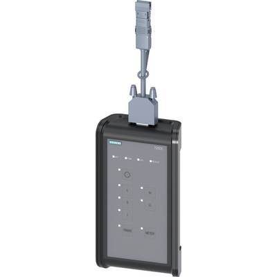 Ein elektronisches Gerät mit Kabel, vermutlich ein Steuerungs- oder Messgerät von Siemens, mit einem Display und mehreren Tasten.