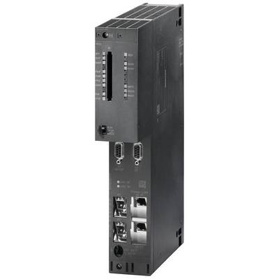 Elektronisches Gerät in rechteckiger Bauform mit Anschlüssen und Statusleuchten. Enthält zwei serielle Schnittstellen und mehrere Netzwerkanschlüsse.