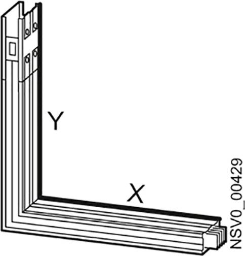 Ein technisches Diagramm eines rechtwinkligen Rahmens mit markierten Punkten 'X' und 'Y'. Der Code 'NSVO_00429' ist sichtbar.