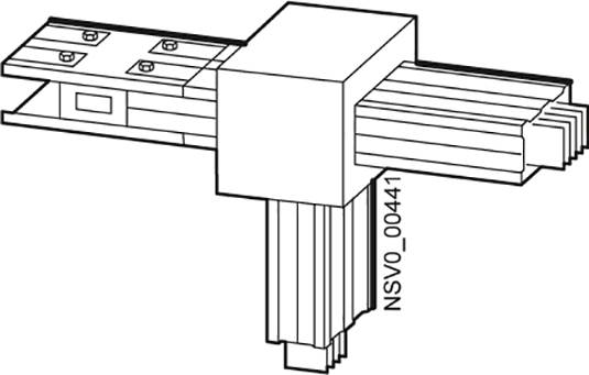 'Technische Zeichnung eines mechanischen Schiebeantriebs mit Führungsschiene. Gezeigt wird die Struktur und die Hauptkomponenten.'