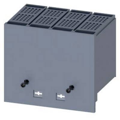Ein graues Gehäuse mit Lüftungsschlitzen und zwei kleinen Plus- und Minus-Symbolen auf der Vorderseite, vermutlich Teil eines elektronischen Geräts.