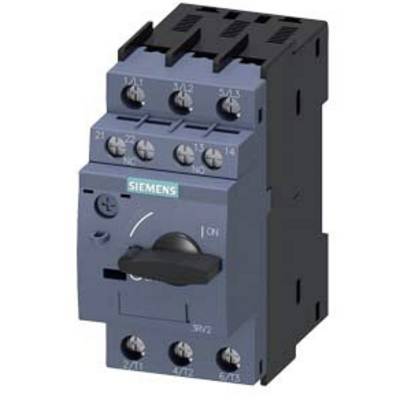 Ein elektrischer Schalter mit Siemens-Logo, mehreren Schraubklemmen und einem Drehknopf zur Steuerung von elektrischen Verbindungen.