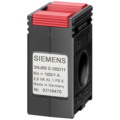 Elektrisches Bauteil von Siemens, rechteckige Form, schwarz mit roten Komponenten, Aufkleber mit Modell- und technischen Details.