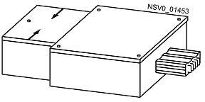 Zeichnung eines rechteckigen Kastens mit Pfeilen, die auf eine Bewegung hinweisen. Beschriftung 'NSVO_01453' oben rechts.