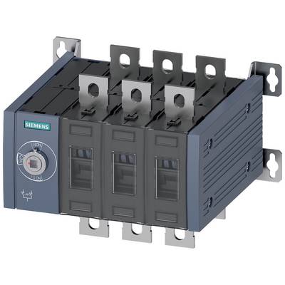 Ein grauer Siemens-Leistungsschalter mit vier Schaltern und Metallanschlüssen, zur Regelung von elektrischen Stromkreisen.