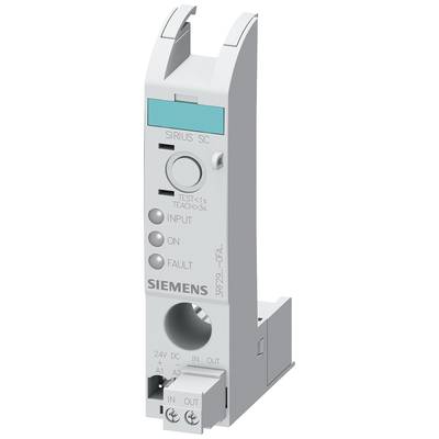 Ein graues elektronisches Gerät von Siemens mit Anzeigen für Eingabe, Ein und Fehler. Beschriftet mit 'SIRIUS SC' und technischen Spezifikationen.