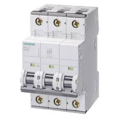 'Ein dreipoliger Sicherungsautomat von Siemens, Modell 5SY63, für Schutz- und Schaltfunktionen in elektrischen Installationen.'