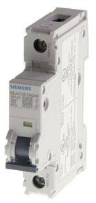 Elektrischer Leitungsschutzschalter von Siemens mit Kipphebel in der unteren Position, Modellangaben oben auf dem Gerät.