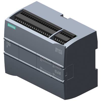 Ein Siemens SIMATIC S7-1200 Steuergerät mit mehreren digitalen Ein- und Ausgängen, kompakt und modular aufgebaut.