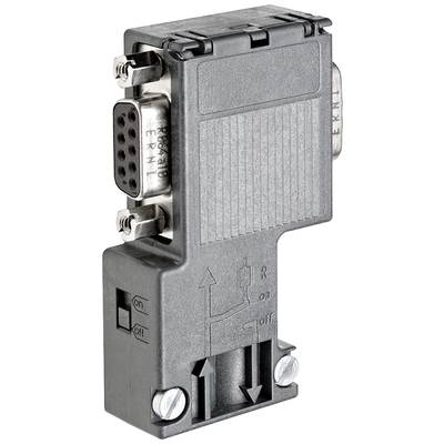 'Ein schwarzer Adapter mit einem DB9-Stecker und einem Schalter, der mit 'on' und 'off' beschriftet ist.'