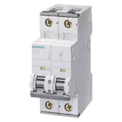 Sicherungsautomat von Siemens, zwei Pole, geeignet für den Schutz von elektrischen Geräten vor Überlast und Kurzschluss.