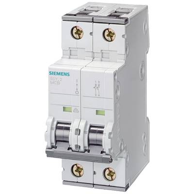 Leitungsschutzschalter mit zwei Schaltern, Marke Siemens, Produktbezeichnung '5SY', zur Sicherung elektrischer Stromkreise.