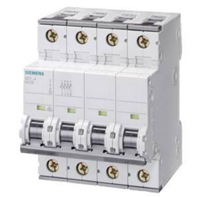 'Foto eines Siemens-Sicherungsautomaten mit vier Schaltern in einer Reihe, zur Steuerung elektrischer Schaltkreise.'