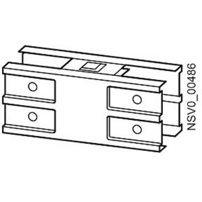 Diagramm einer Metallklemme mit zwei Montagelöchern auf jeder Seite. Markierung 'NSV0_00486' rechts entlang der Seite.