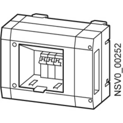 Diagramm eines elektrischen Gehäuses mit drei Anschlüssen und der Modellnummer 'NSV0_00252' an der Seite.