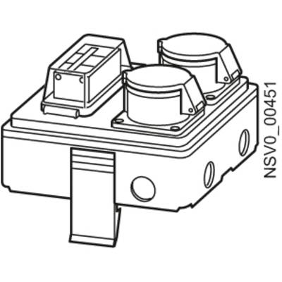 Technische Zeichnung eines elektronischen Bauteils mit zwei zylindrischen Komponenten und mehreren Anschlüssen, markiert mit 'NSVO_00451'.