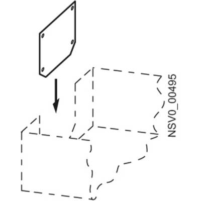 'NSV0_00495'. Schema zeigt Montageabfolge: Eine Platte wird mit einem Pfeil auf einen vorgegebenen Platz positioniert.