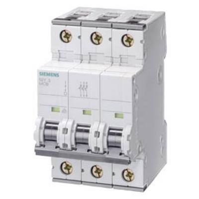 Ein Bild eines dreipoligen Leistungsschalters von Siemens, Modell 5SY4, zur Verwendung in elektrischen Schaltanlagen.