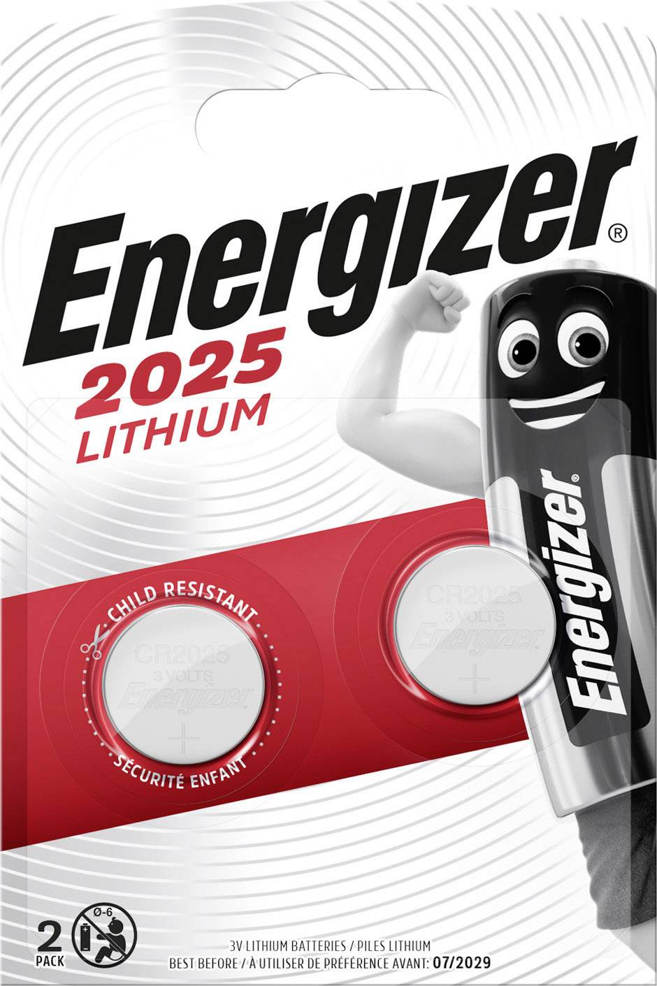 ENERGIZER Knopfzelle CR 2025 Lithium CR2025 163 mAh 3 V 2 St.