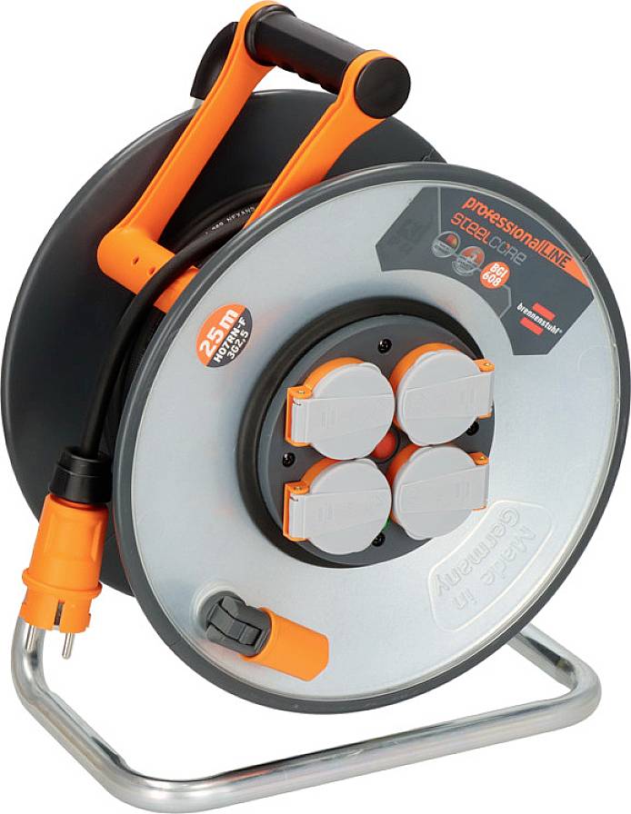 SteelCore-Kabeltrommel IP44 professionalLINE Kabellänge 25 m Kabeltyp H07RN-F3G 25 mm². Brennenstuhl 657160 49-2