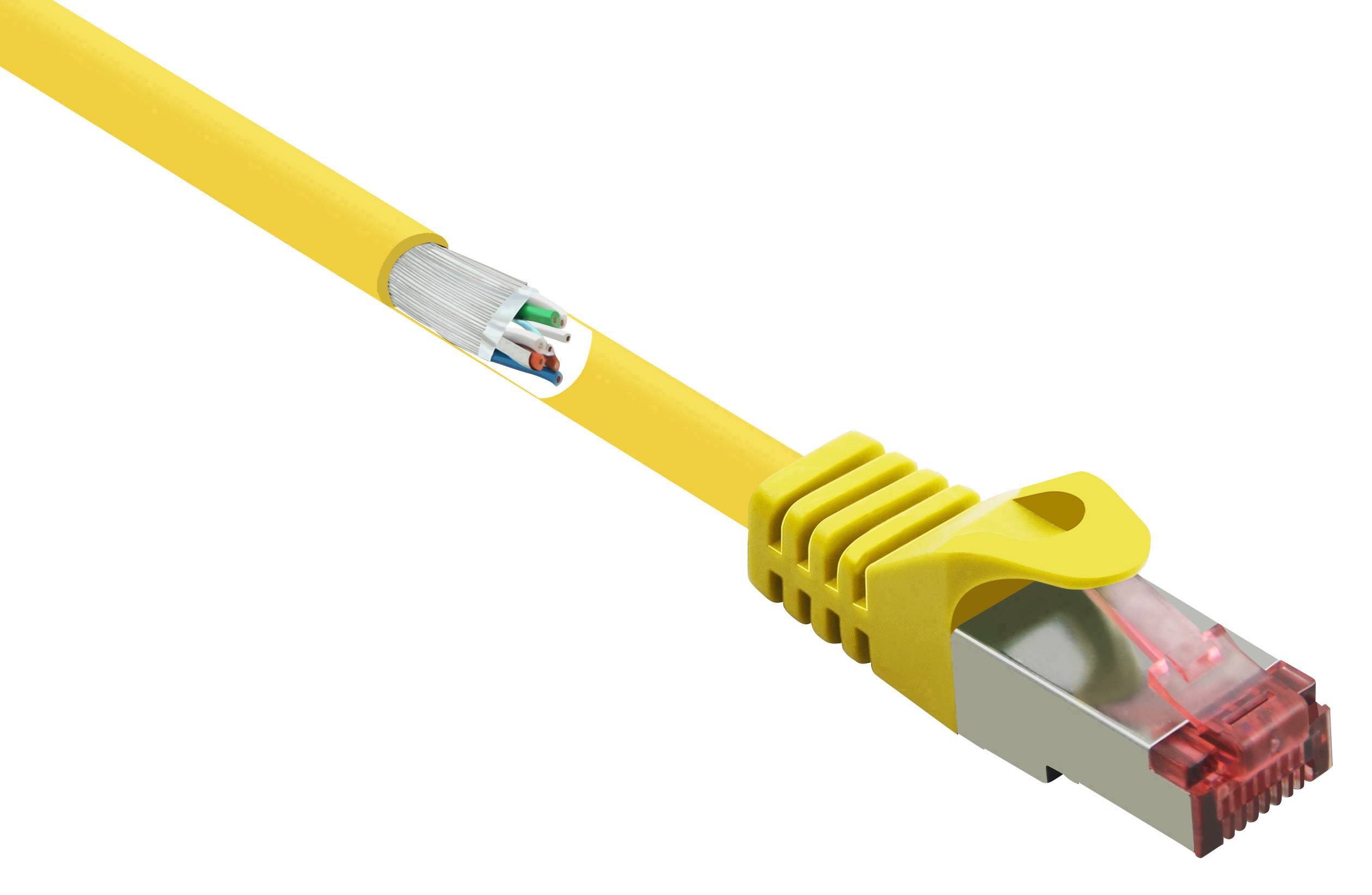 CONRAD Renkforce RF-5276304 RJ45 Netzwerkkabel, Patchkabel CAT 6 S/FTP 5.00 m Gelb mit Rastnasenschu