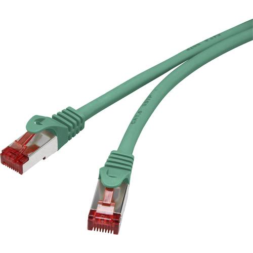 Renkforce RF-5239500 RJ45 Netzwerkkabel, Patchkabel CAT 6 S/FTP 1.00 m Grün mit Rastnasenschutz, vergoldete Steckkontakt...