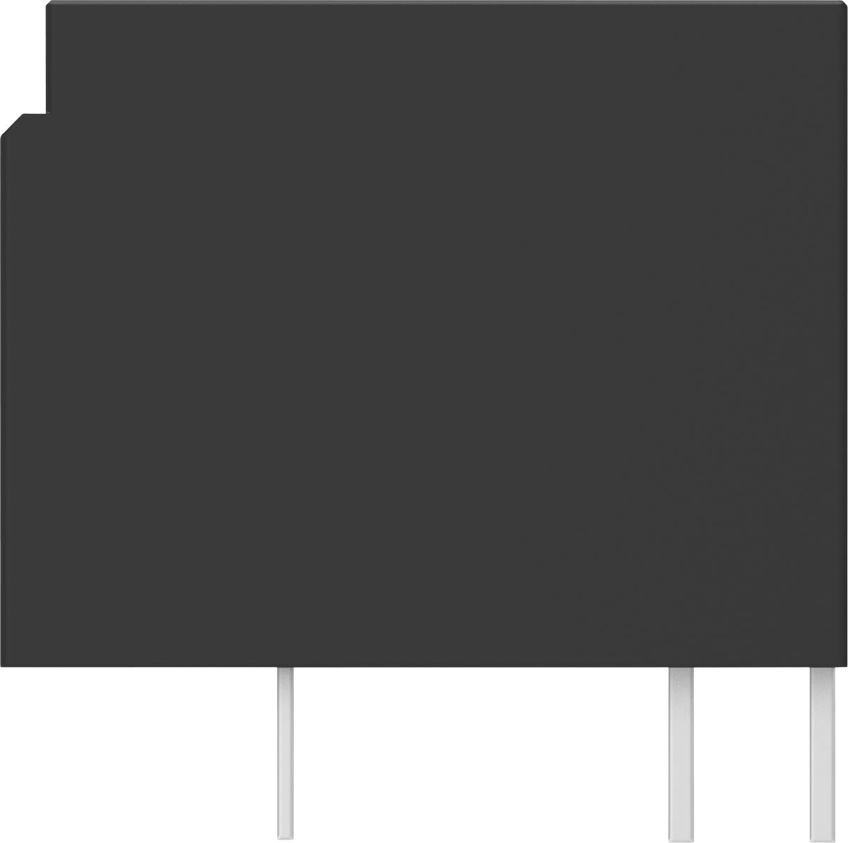 Ein schlichtes schwarzes Schild mit zwei silbernen Stützpfosten.