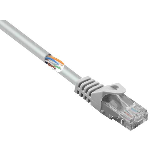 Renkforce RF-5047502 RJ45 Netzwerkkabel, Patchkabel CAT 5e U/UTP 5.00 m Grau mit Rastnasenschutz 1 St.