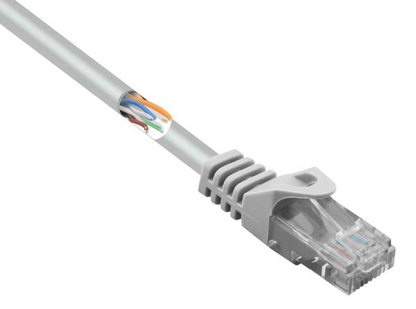 Renkforce RF-5047508 RJ45 Patchkabel CAT 5e U/UTP 0.50 m Grau mit Rastnasenschutz 1 St.