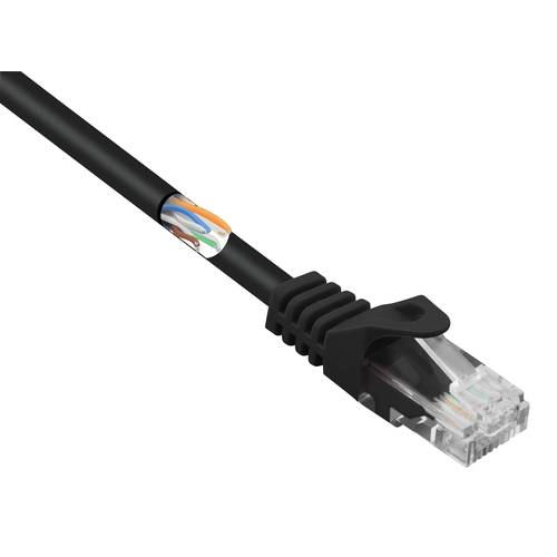 Thumbnail - Renkforce RF-5043854 RJ45 Netzwerkkabel, Patchkabel CAT 5e U/UTP 0.15 m Schwarz mit Rastnasenschutz 1 St.