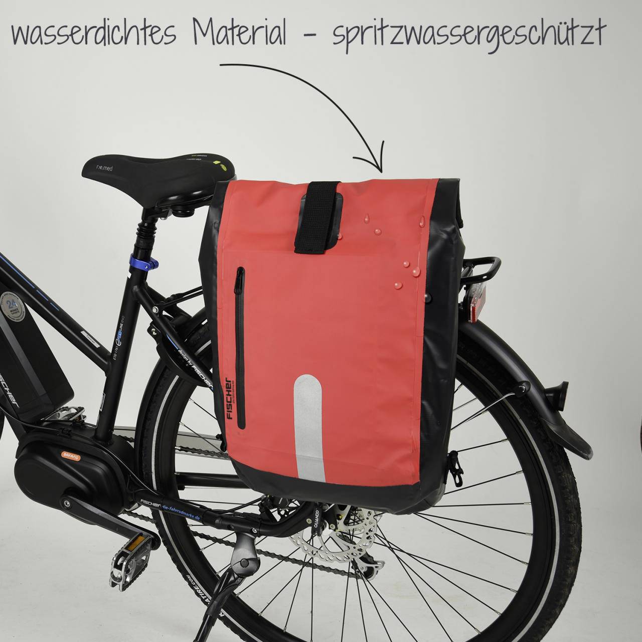 FISCHER Fahrrad-Gepäckträgertasche, rot/schwarz-9