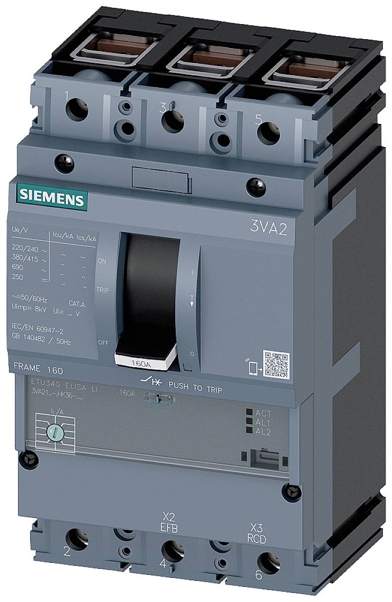 Siemens 3VA2140-8HK36-0AA0 Leistungsschalter 1 St. Einstellbereich (Strom): 16 - 40 A Schaltspannung (max.): 690 V/AC (B...