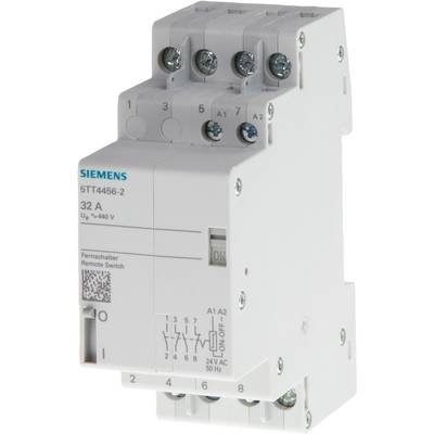 Ein Fernschalter der Marke Siemens, Modell 5TT4456-2, geeignet für 32 A und 440 V, mit einer 'On/Off'-Taste.