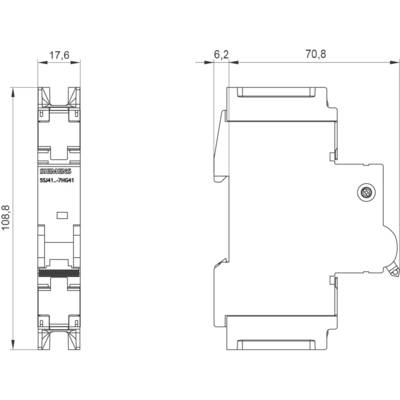 Technische Zeichnung eines Bauteils mit Maßen: 108,8 mm Höhe, 55,4 mm Breite, 70,8 mm Tiefe. Produktnummer: S5541-J19641.