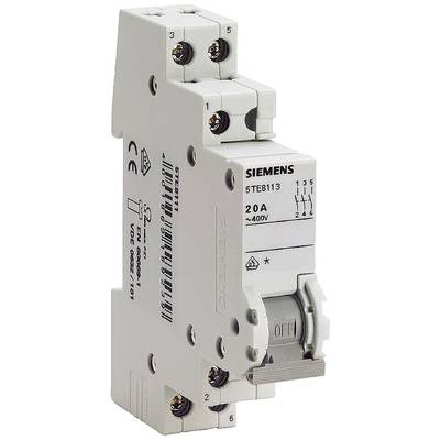 Einpoliger Leistungsschalter von Siemens, Modell 5TE8113, mit 20A Nennstrom und 400V Nennspannung.