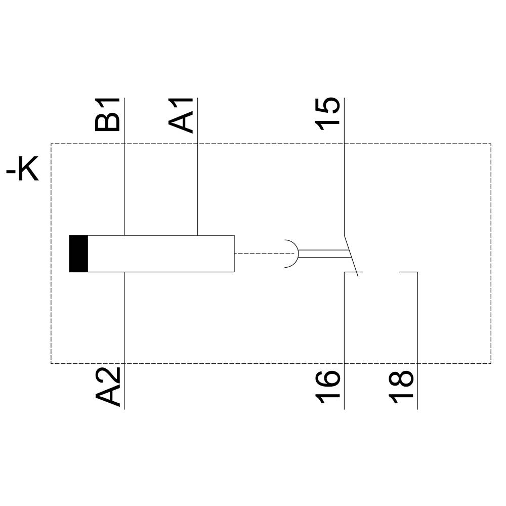Technische Zeichnung eines rechteckigen Bauteils mit Beschriftungen: 'A1', 'A2', 'B1', '15', '16', '18'. Linien zeigen messbare Segmente.