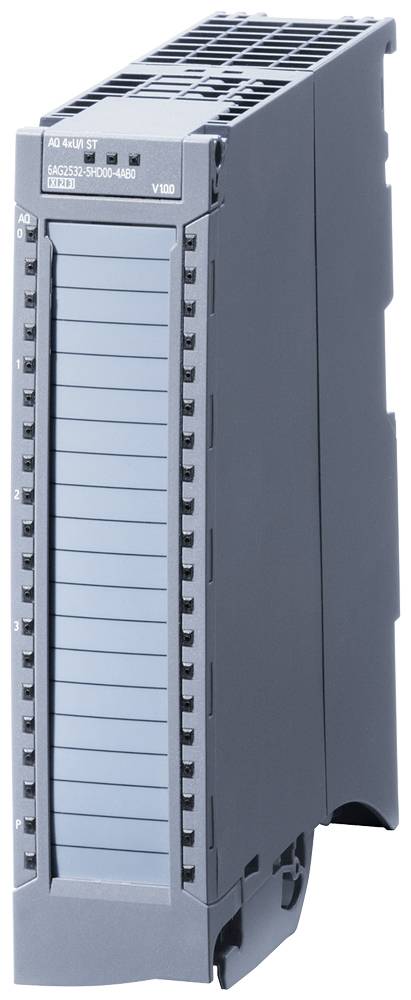 Ein graues elektronisches Modul mit mehreren Steckplätzen und Anschlüssen, verwendet in industriellen Steuerungssystemen.
