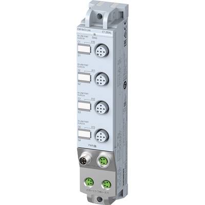 Elektronisches Modul mit mehreren Anschlüssen, LED-Anzeigen und Beschriftungen. Wird für industrielle Steuerungssysteme verwendet.