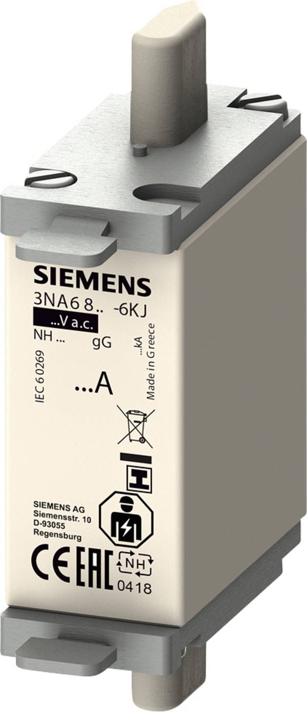 Siemens 3NA68176KJ Sicherungseinsatz  Passend für (Sicherungen) Sicherungsgröße 000 - 4 Sicherungsgröße = 0  40 A  690 V 3 St.