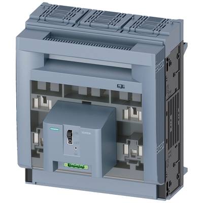 Ein grauer Sicherungsautomat mit mehreren Anschlüssen und einem Schalter an der Vorderseite, für industrielle elektrische Steuerungen.