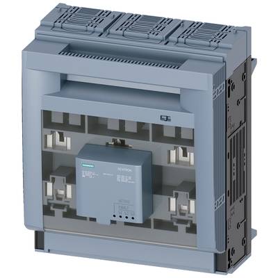 Ein grauer elektrischer Leistungsschalter mit Siemens-Logo und mehreren Anschlüssen, erkennbar an den typischen Konstruktionselementen.